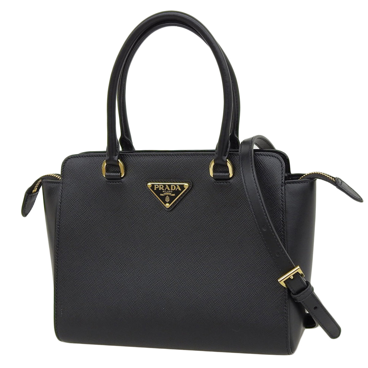 Saffiano leather handbag in black