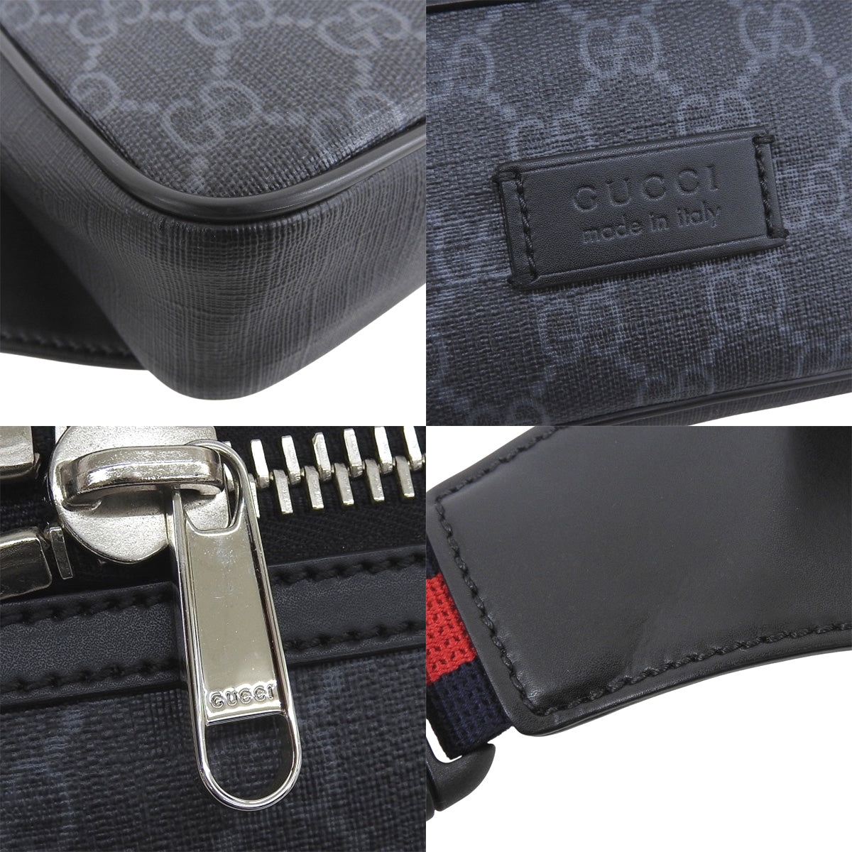 GG Supreme Body Bag GG Supreme Canvas Black/Gray 474293