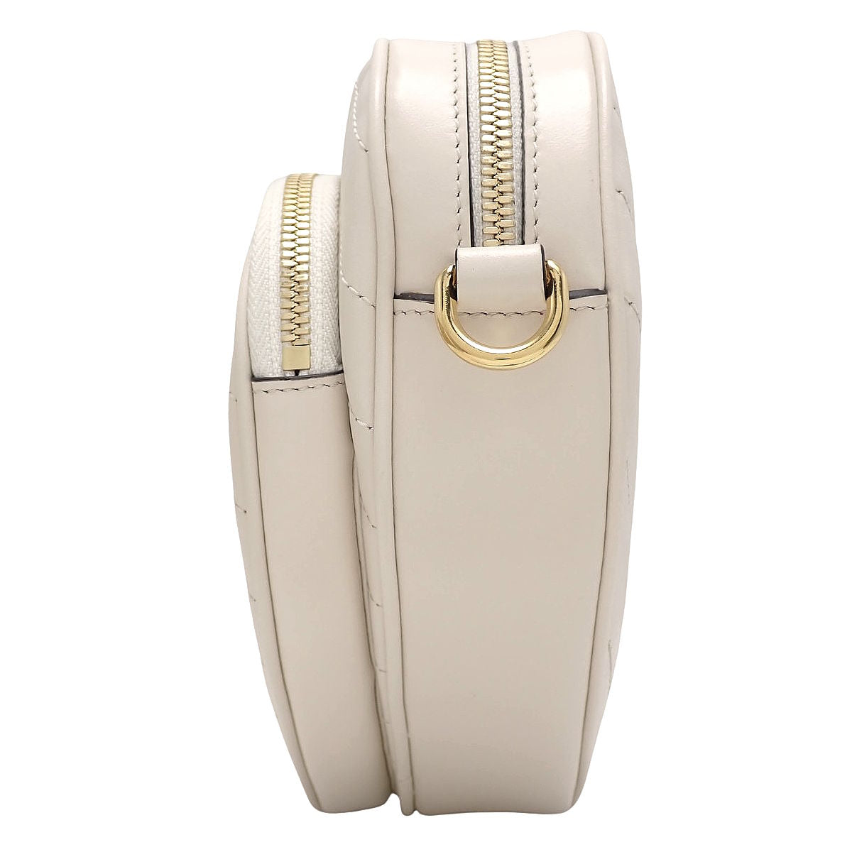 互扣式双G心形斜挎包 皮革 白色 751628