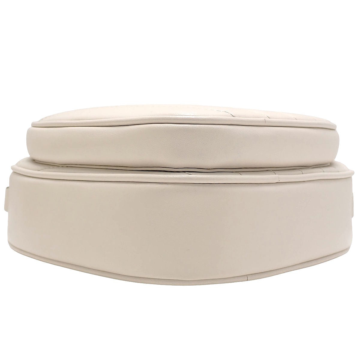 互扣式双G心形斜挎包 皮革 白色 751628