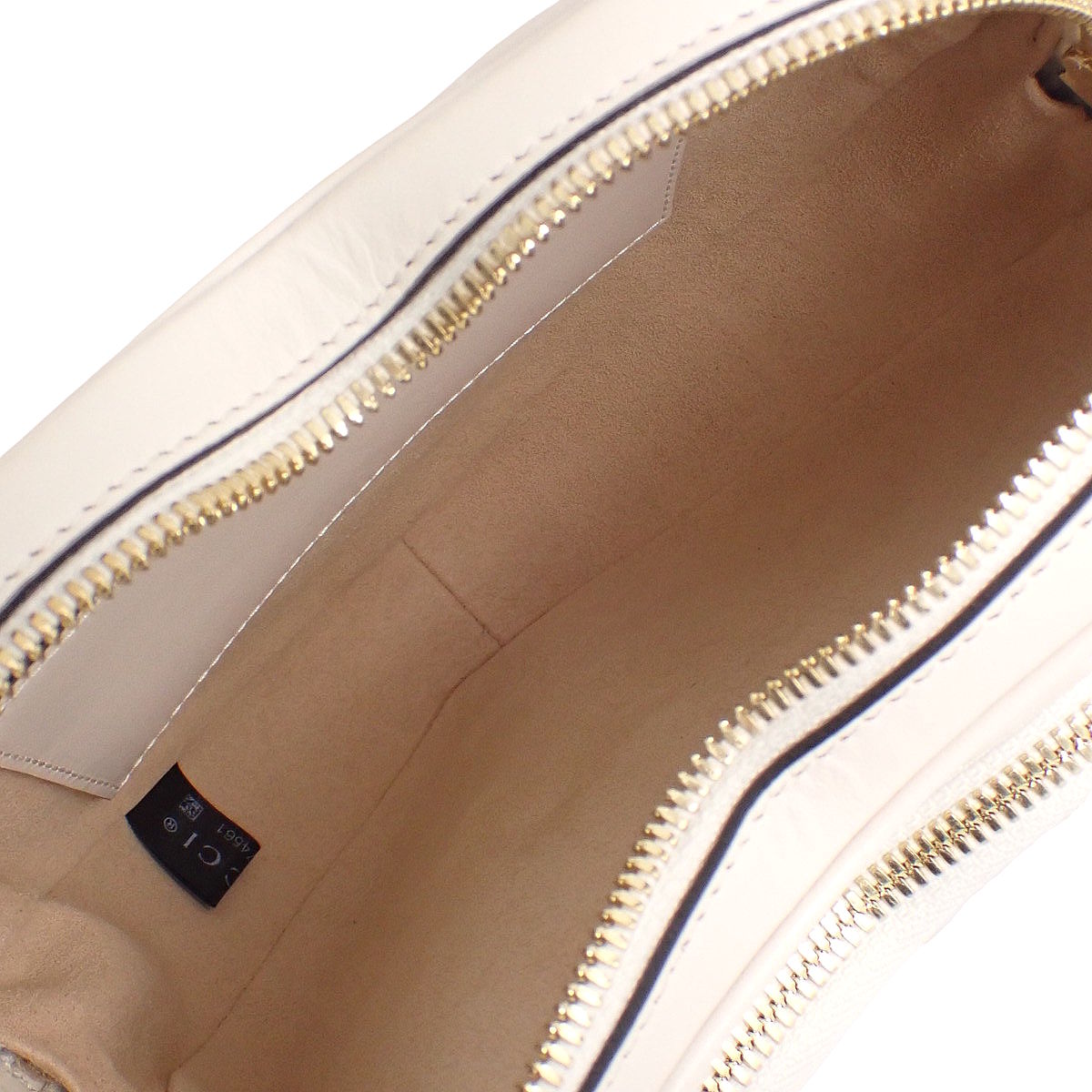 互扣式双G心形斜挎包 皮革 白色 751628