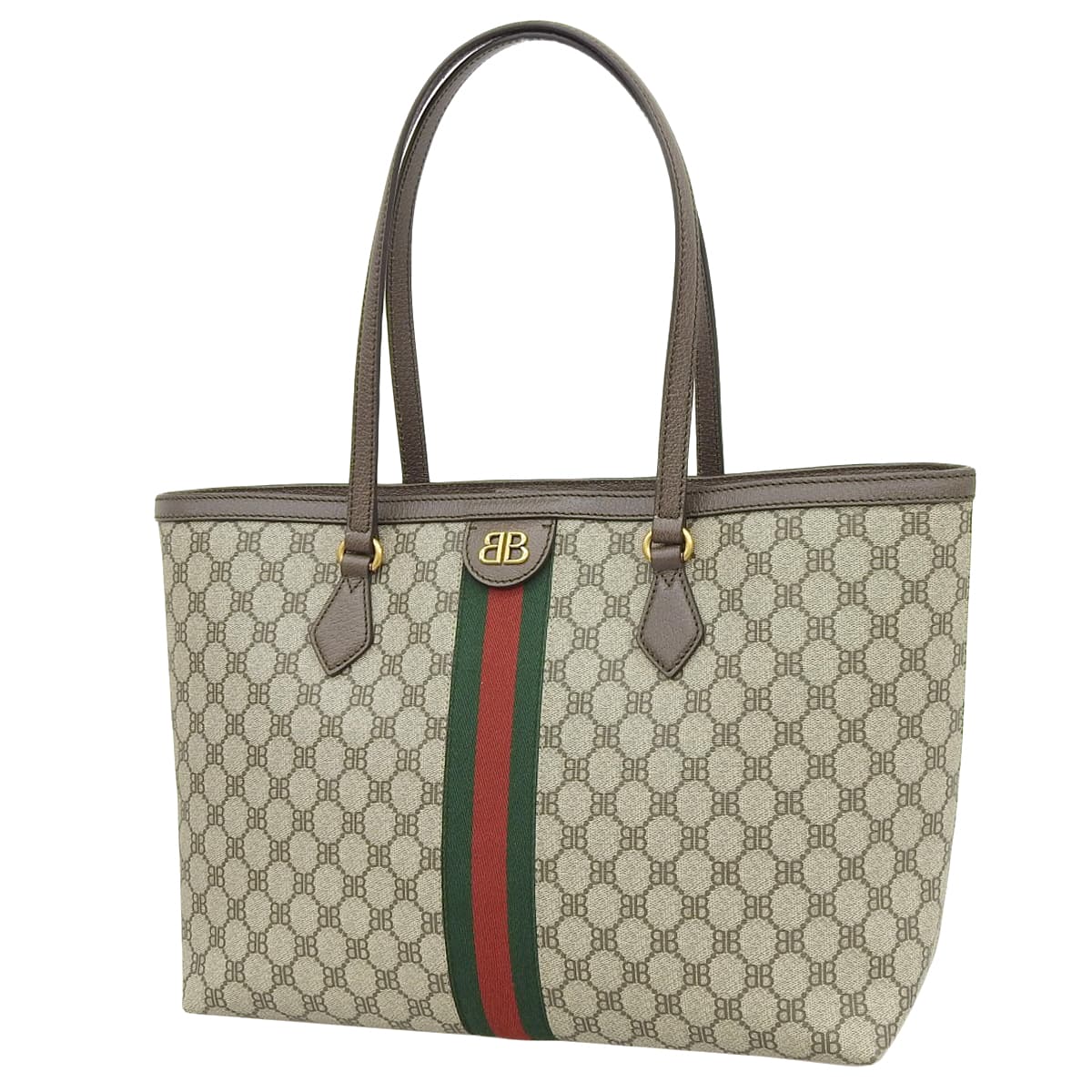 トートバッグ PVC レザー ベージュ ブラウン 680125