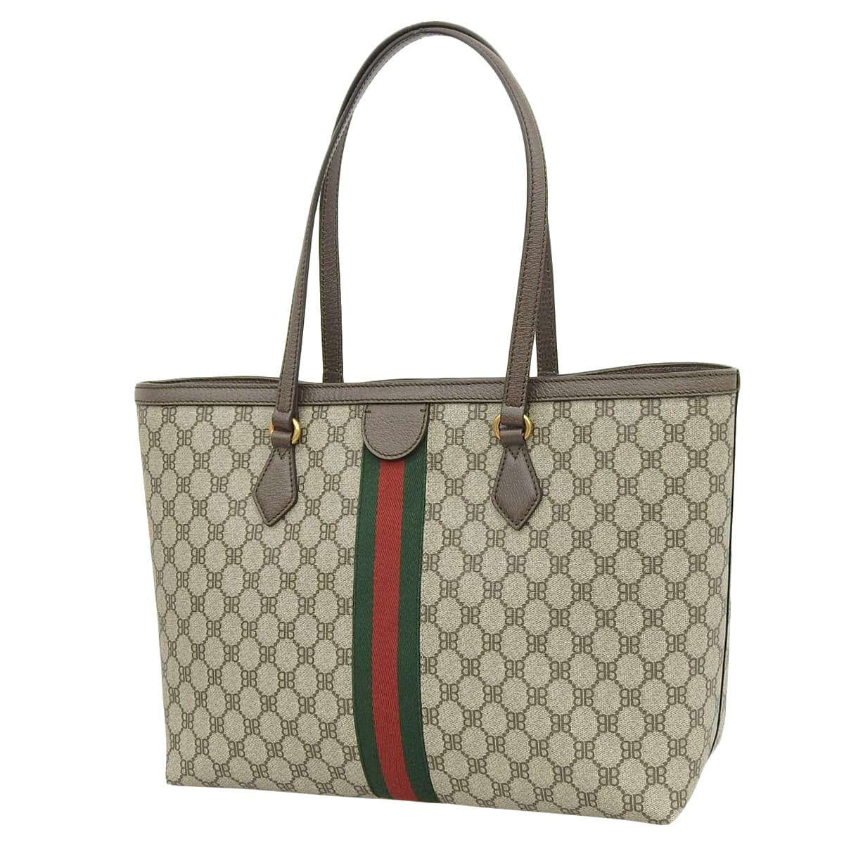 トートバッグ PVC レザー ベージュ ブラウン 680125