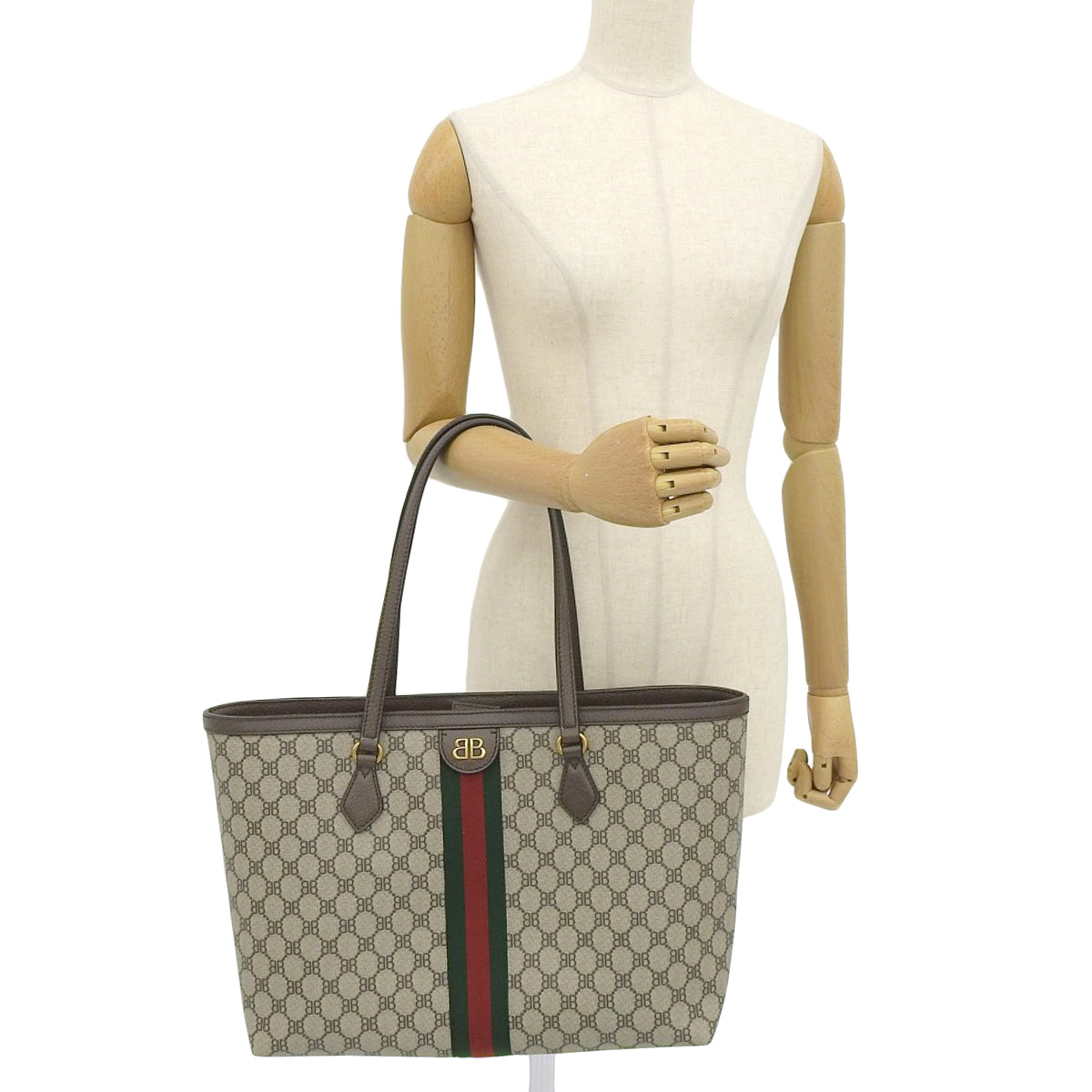 トートバッグ PVC レザー ベージュ ブラウン 680125