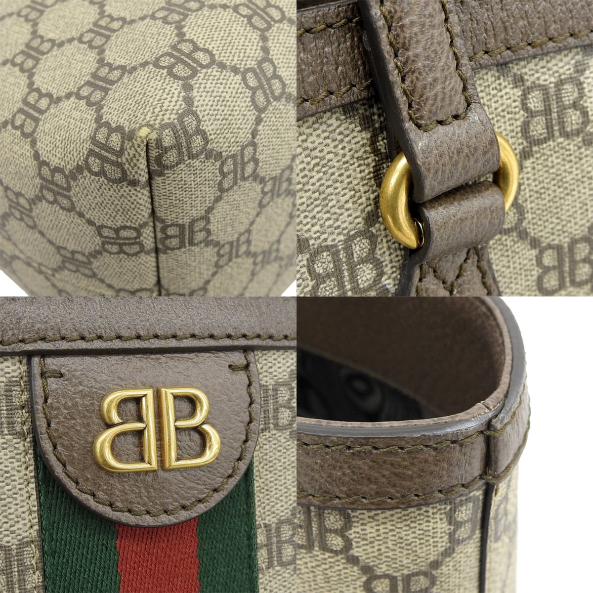 トートバッグ PVC レザー ベージュ ブラウン 680125