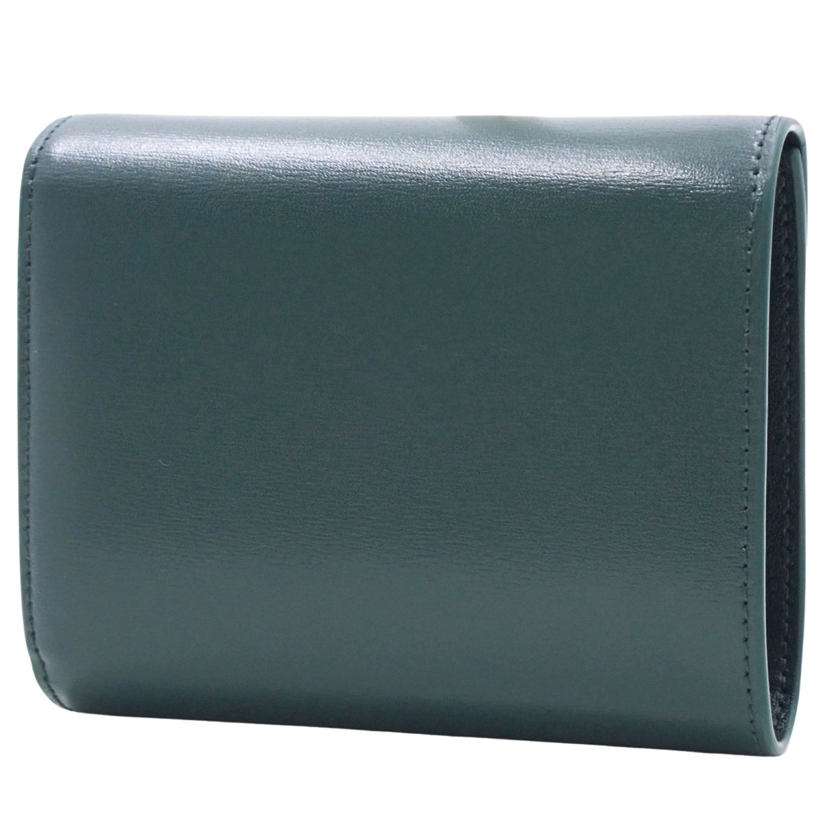 Small Triomphe Wallet in Shiny Calfskin, Dark Green, 10D783DPV