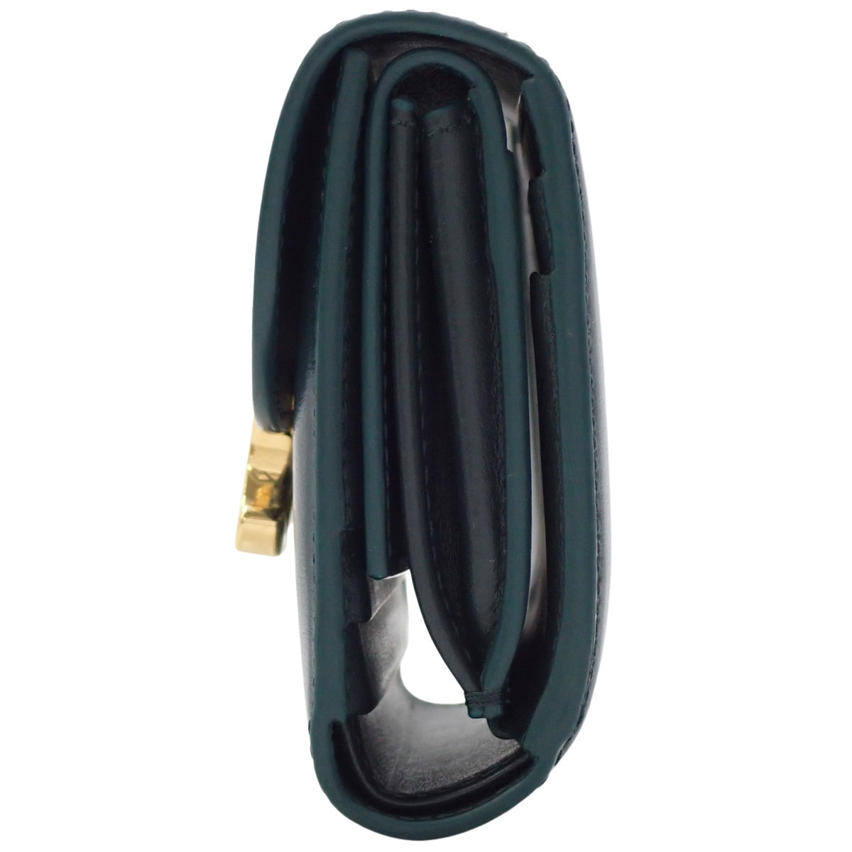 小号 Triomphe 钱包,亮面小牛皮,深绿色,10D783DPV