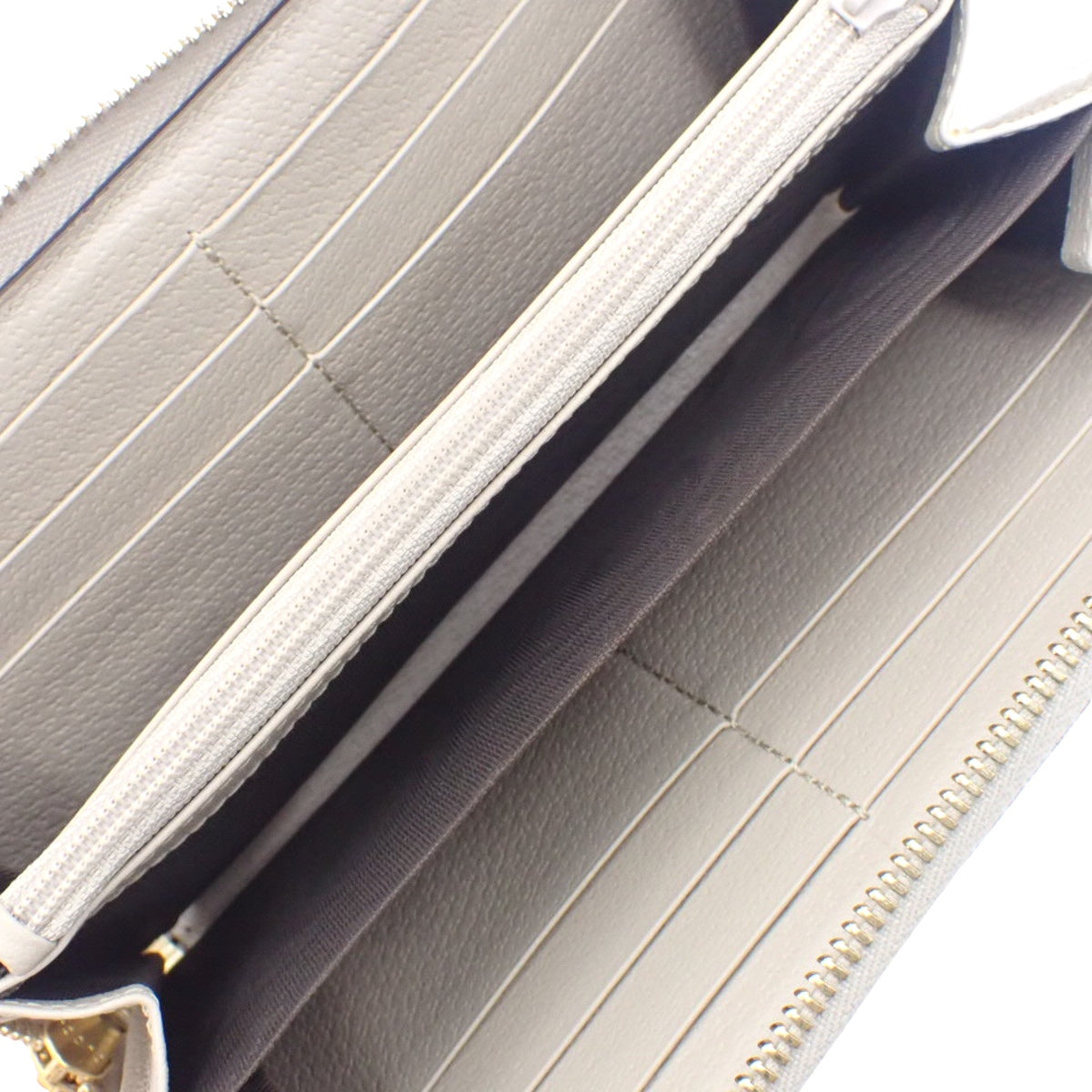 Ophidia GG Supreme 皮革拉链钱包,米色和白色,523154