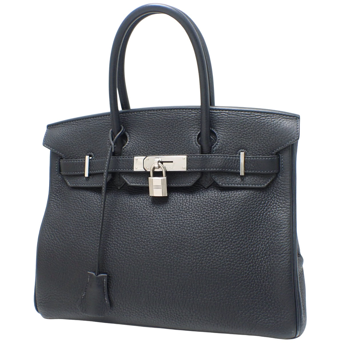 Birkin 30,Taurillon Clemence Blue Nuit 蓝灰色,配银色五金件和 L 字样