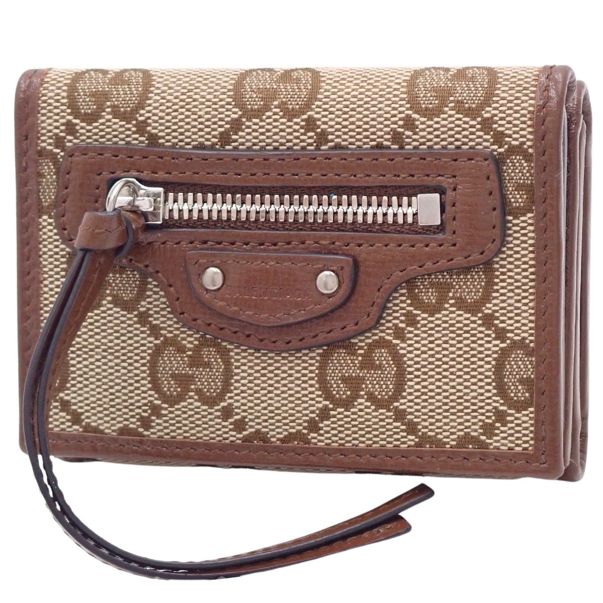 GGキャンバス ザ ハッカー プロジェクト ネオ クラシック ウォレット ベージュ ブラウン 681708 バレンシアガコラボ