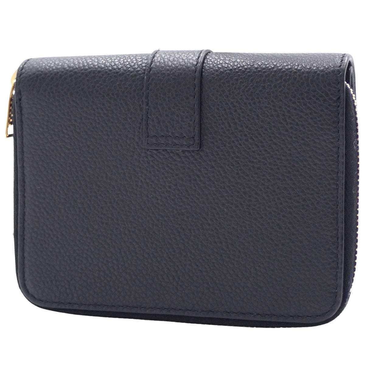 YSL Large Zip Wallet in Grained Leather, Black, 670285