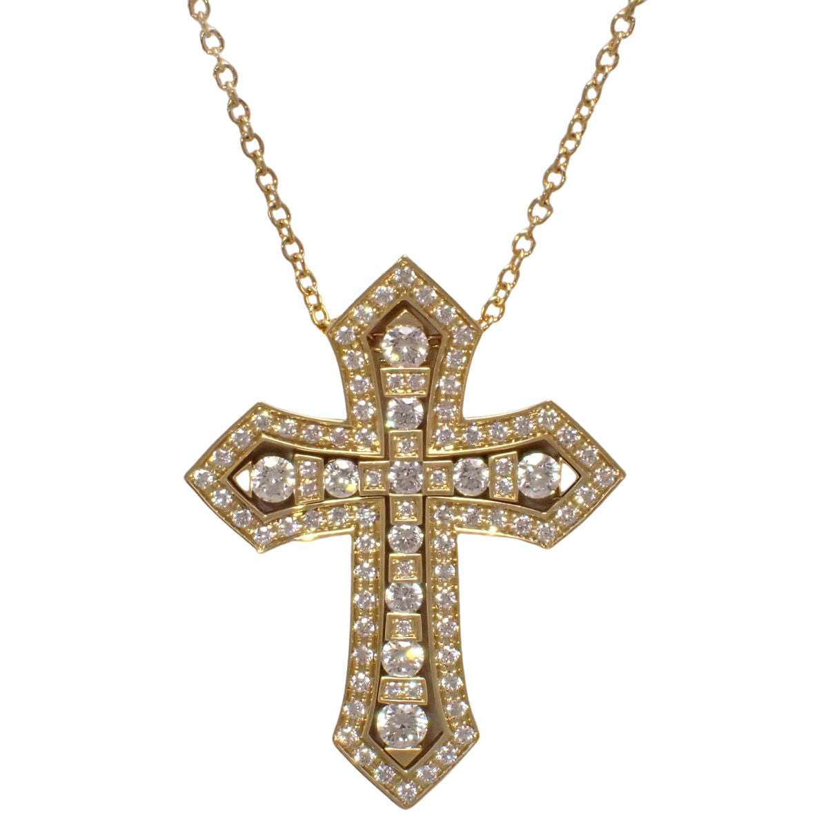 美好年代风格皇冠项链,18K黄金镶钻款