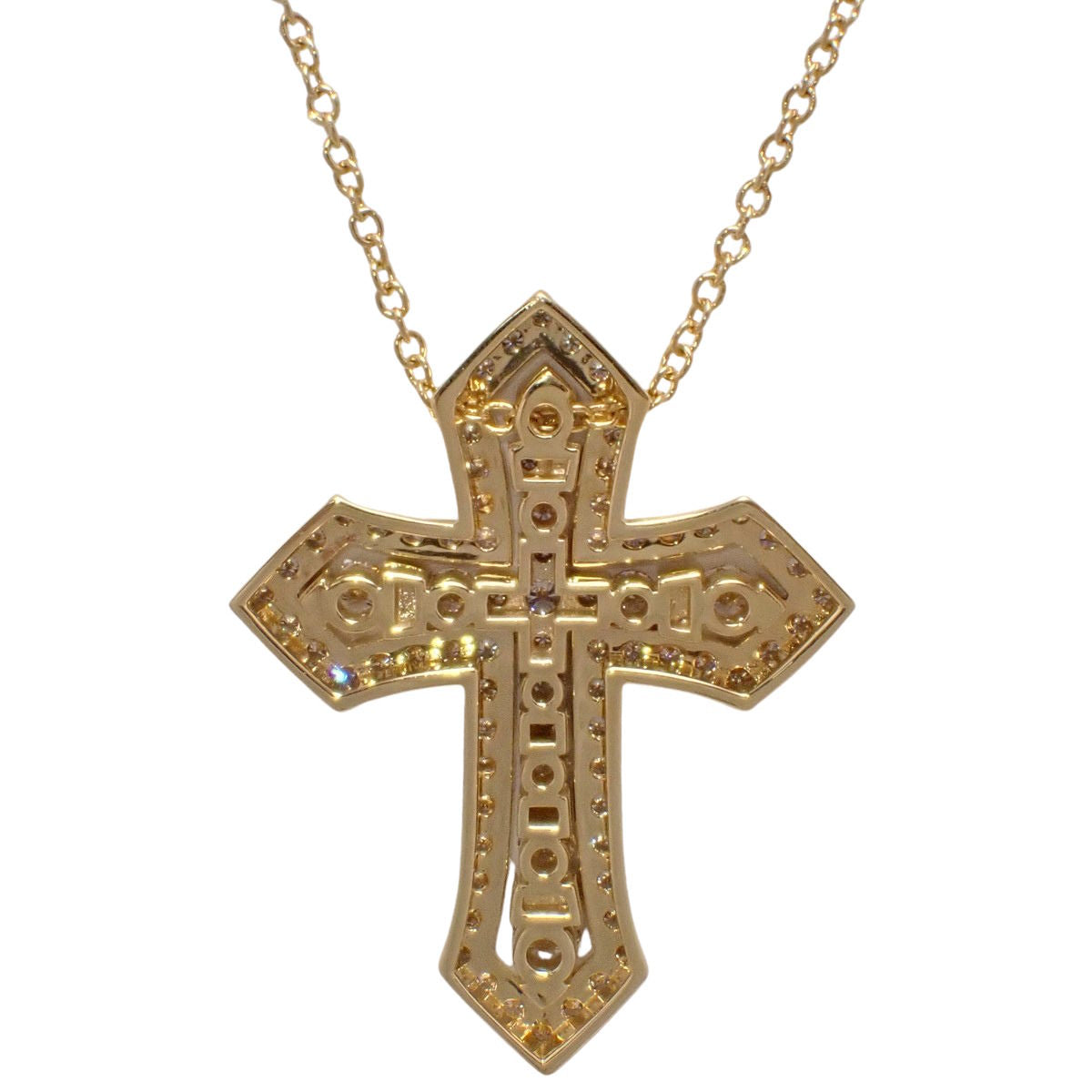 美好年代风格皇冠项链,18K黄金镶钻款