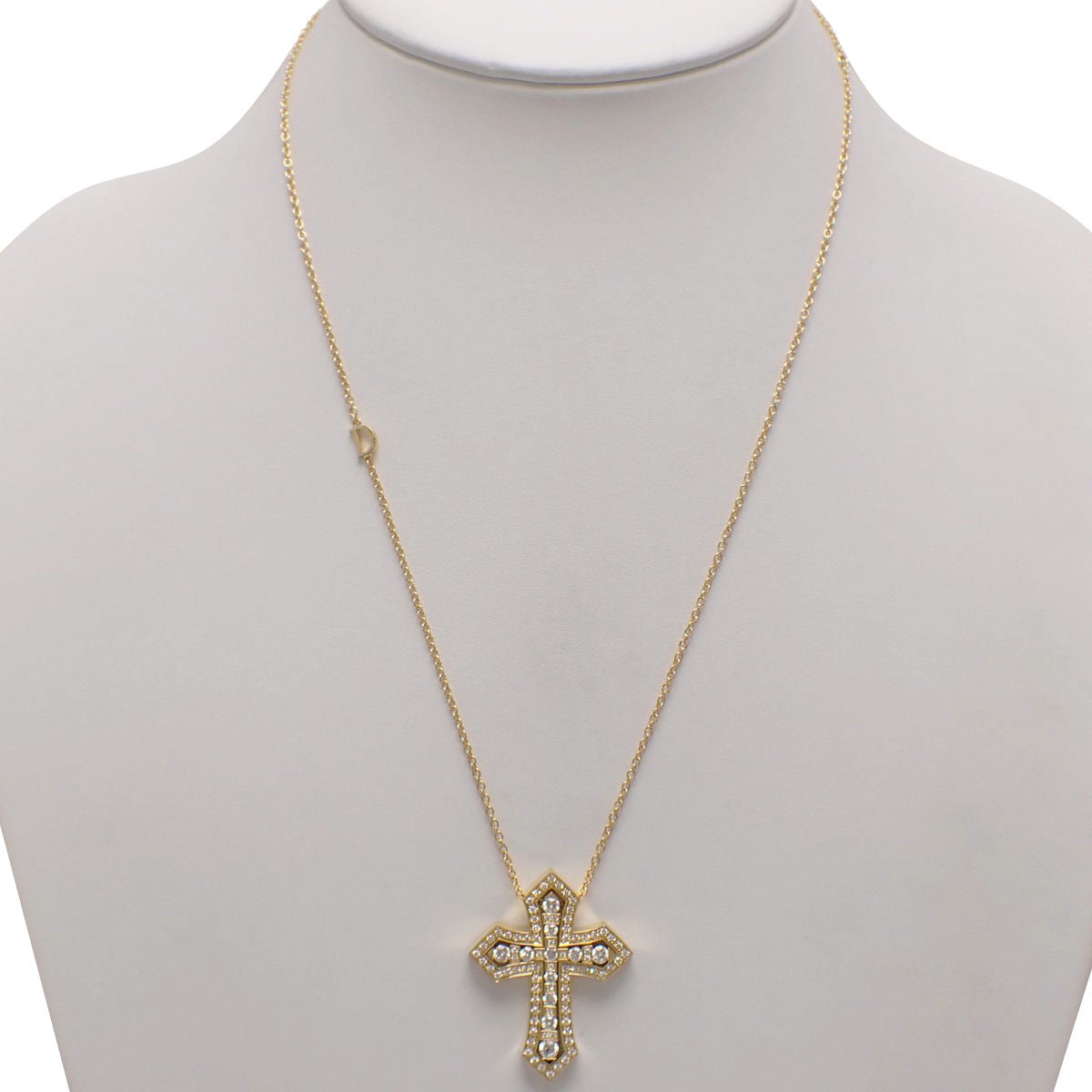 ベル エポック クラウン ネックレス ダイヤモンド イエローゴールド K18YG