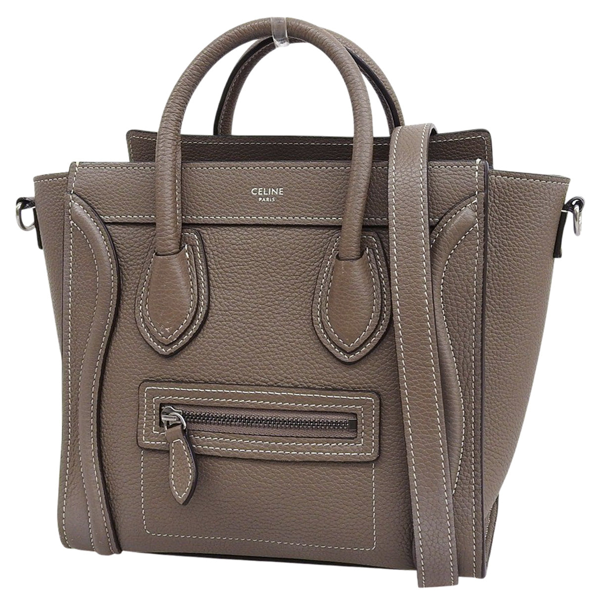 Luggage Nano Shopper in Drummed Calfskin, Slim Fit, 189243DRU.09SO