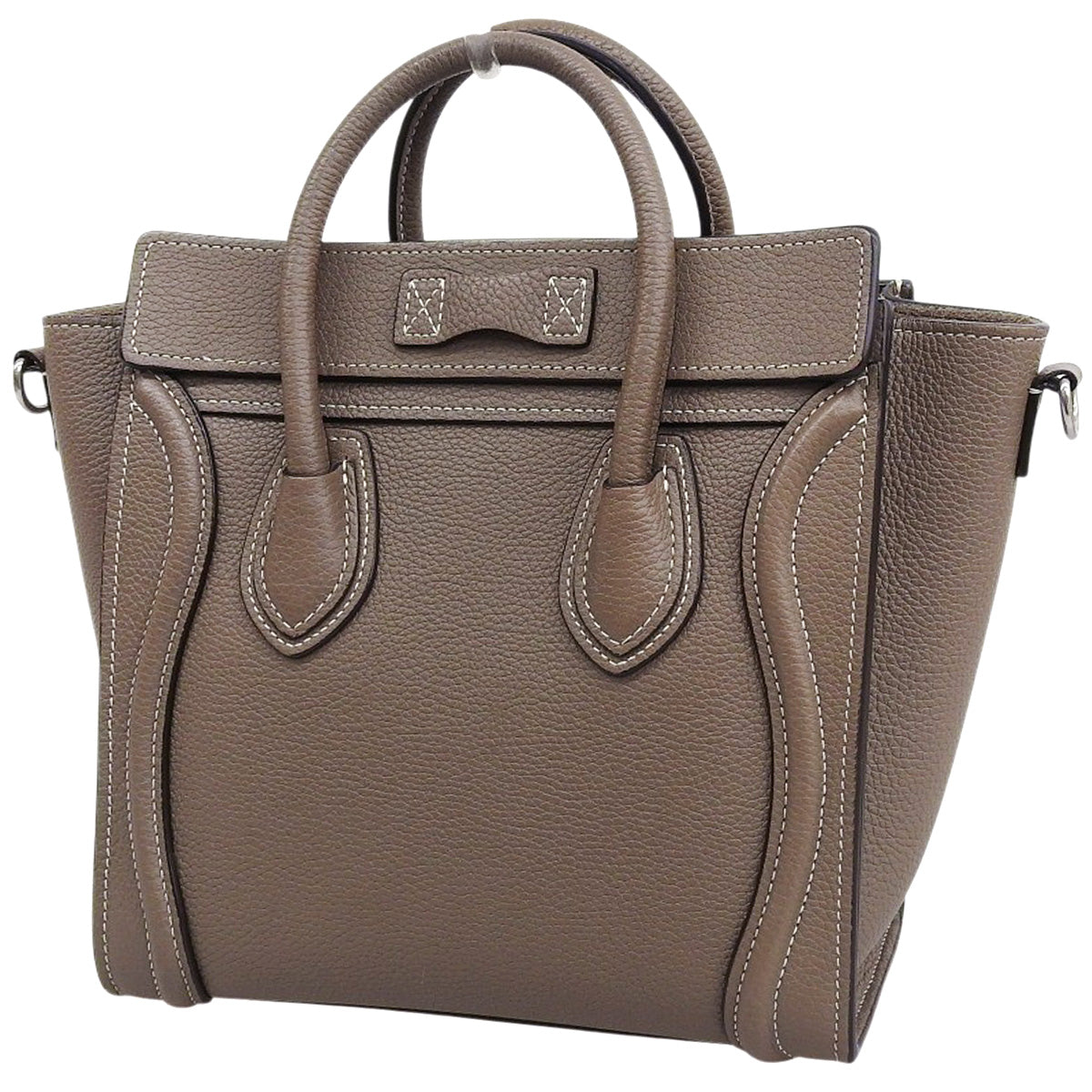 Luggage Nano Shopper in Drummed Calfskin, Slim Fit, 189243DRU.09SO