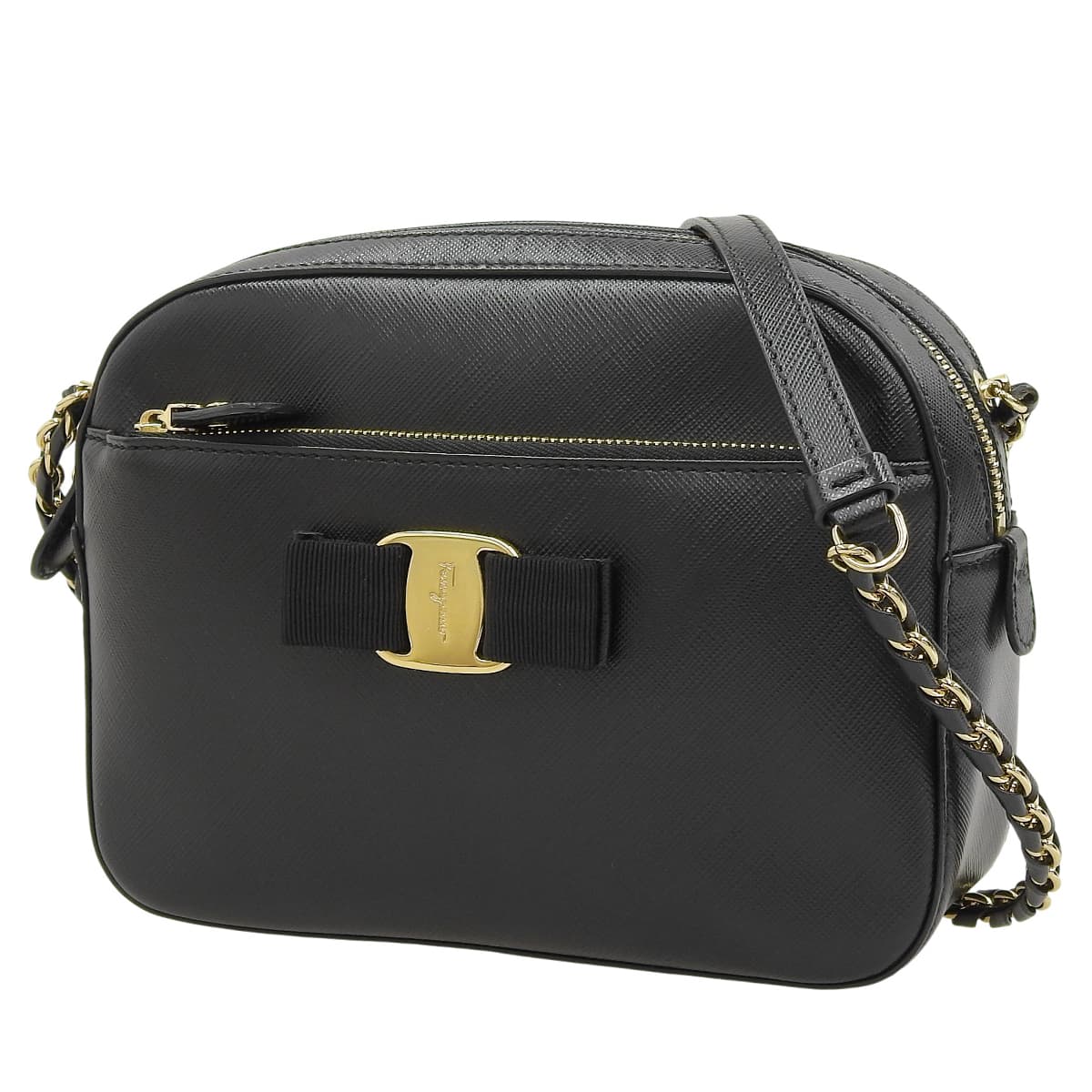 ヴァラリボン ミニショルダーバッグ カーフ ブラック