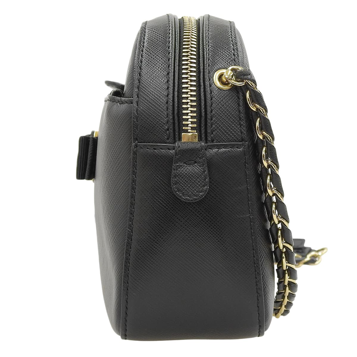 Vara Ribbon Mini Shoulder Bag in Black Calfskin