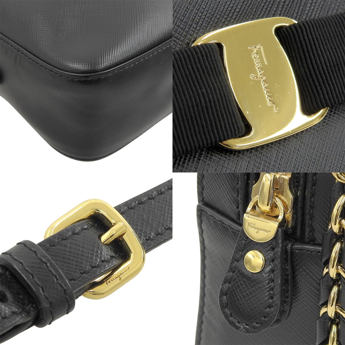 Vara Ribbon Mini Shoulder Bag in Black Calfskin