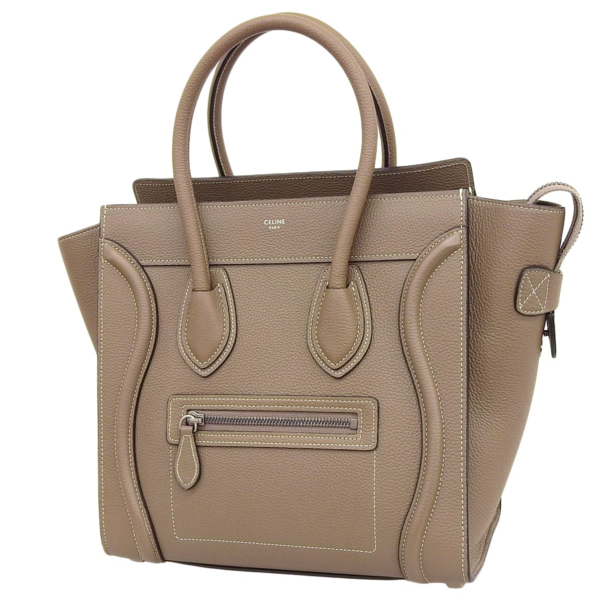 Luggage Micro Shopper in Drummed Calfskin, Slim Fit, 189793DRU.09SO