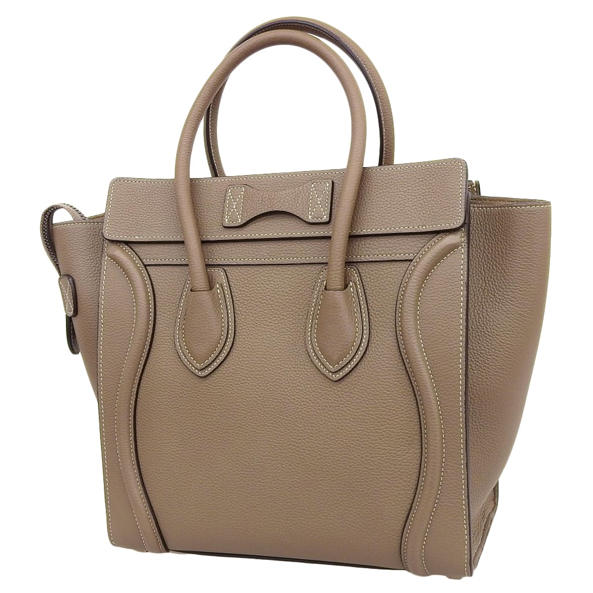 Luggage Micro Shopper in Drummed Calfskin, Slim Fit, 189793DRU.09SO