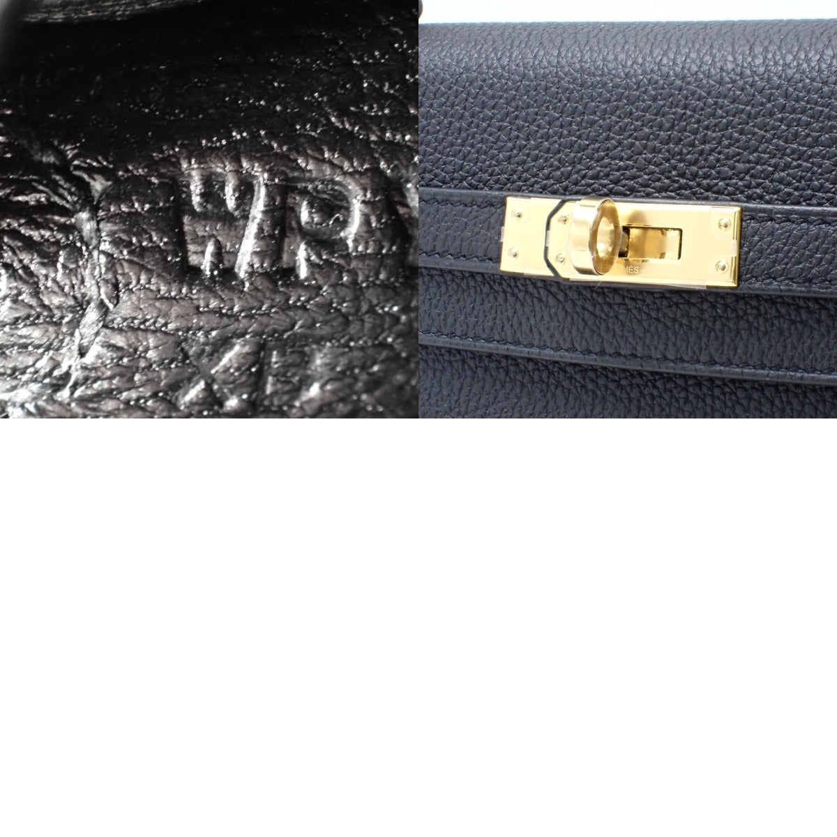 【未使用】ケリー25 (内縫い) トゴ ブラック ゴールド金具 W刻印