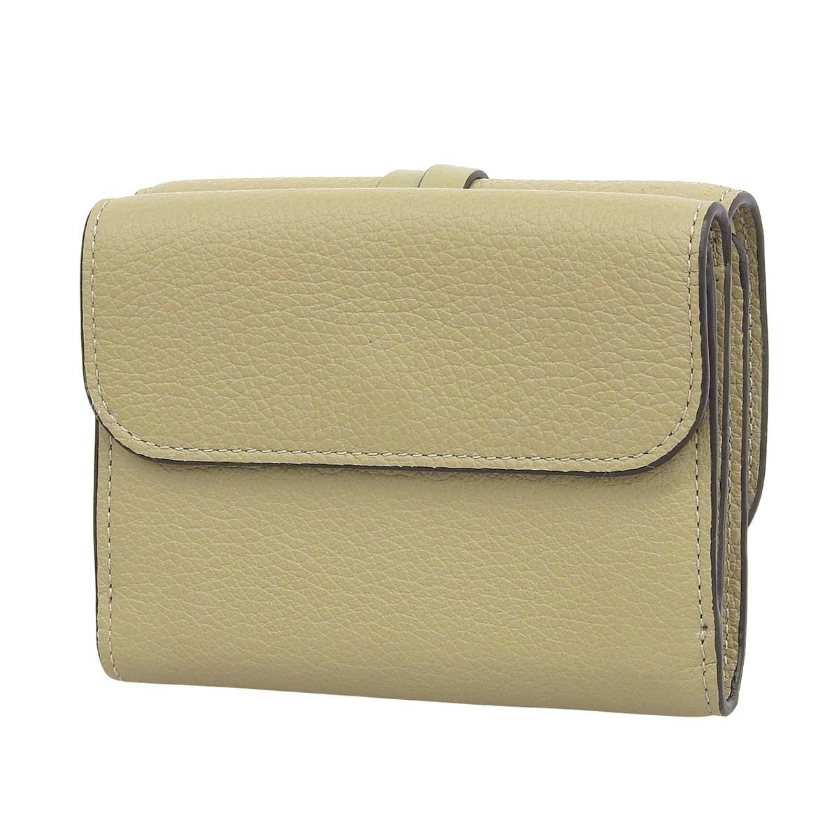 Mini trifold wallet in grained leather Pottery Green CHC21WP718F57381