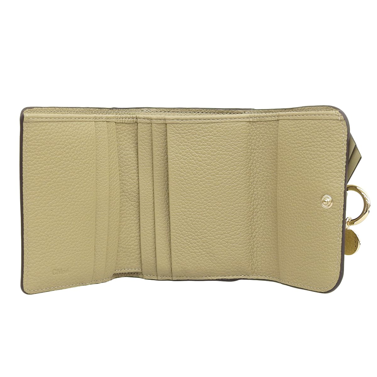 Mini Trifold Wallet in Grained Leather, Pottery Green, CHC21WP718F57381