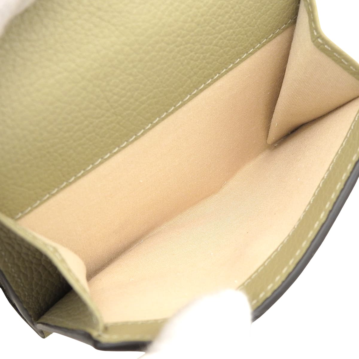 Mini Trifold Wallet in Grained Leather, Pottery Green, CHC21WP718F57381