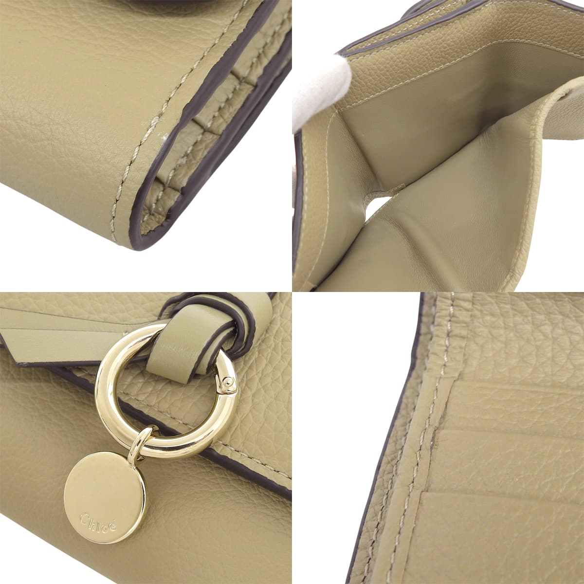Mini Trifold Wallet in Grained Leather, Pottery Green, CHC21WP718F57381