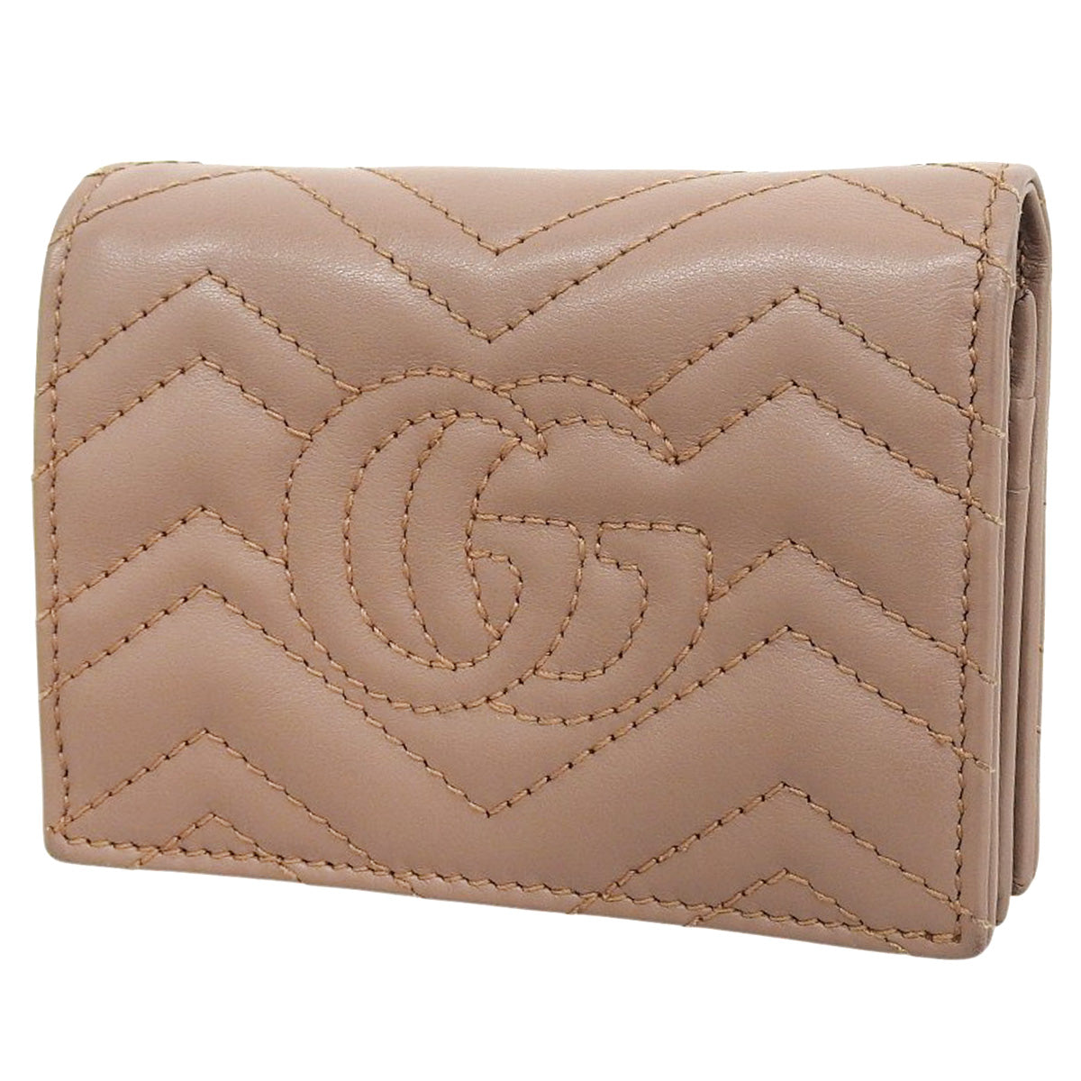 GG Marmont Double G Small Wallet in Beige Leather, 466492