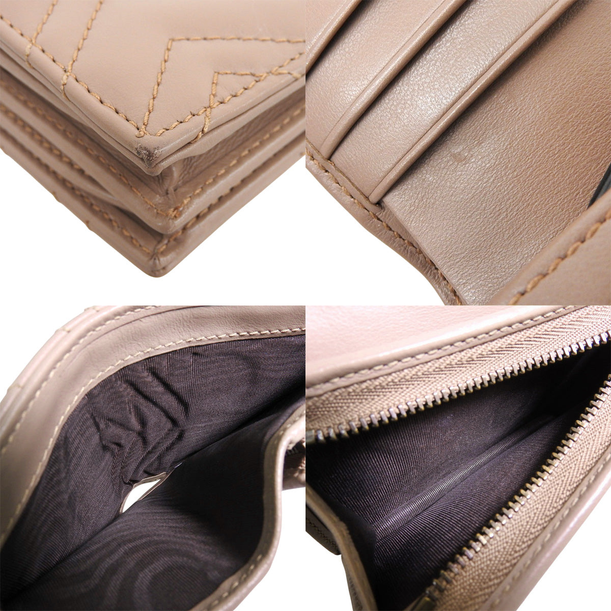GG Marmont Double G Small Wallet in Beige Leather, 466492