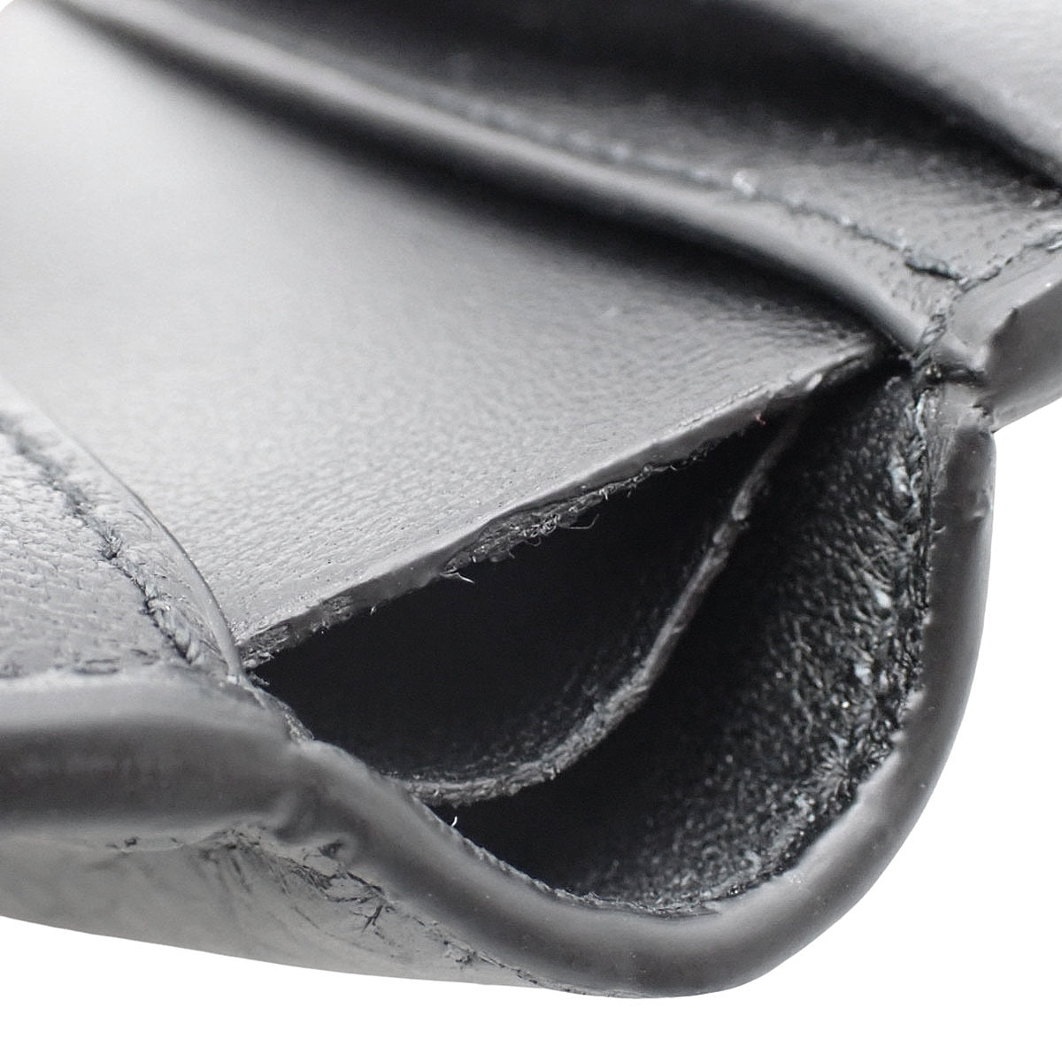 Monaco スクエア フォールデッドコインウォレット レザー ブラック 779971