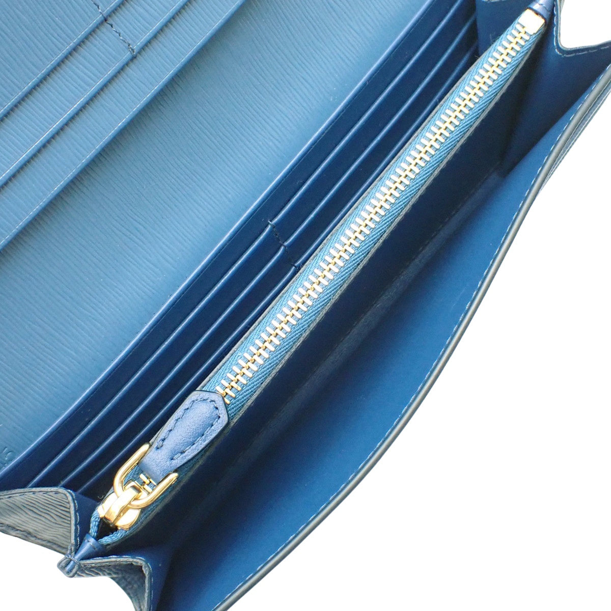 三角形长款钱包,小牛皮,钴蓝色,1MH132