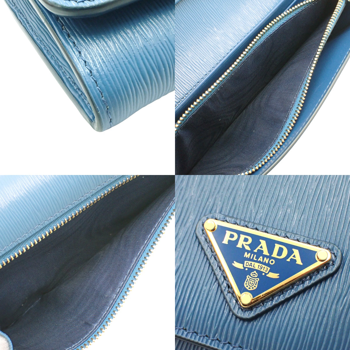 三角形长款钱包,小牛皮,钴蓝色,1MH132