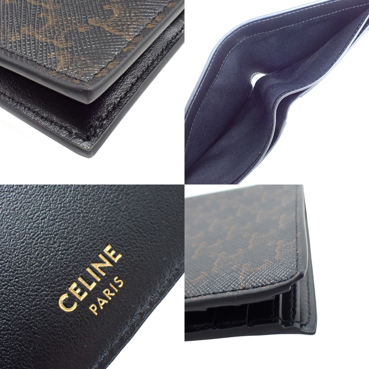 Triomphe Bifold Card Holder, Black and Brown, 10B652BQB.38NO