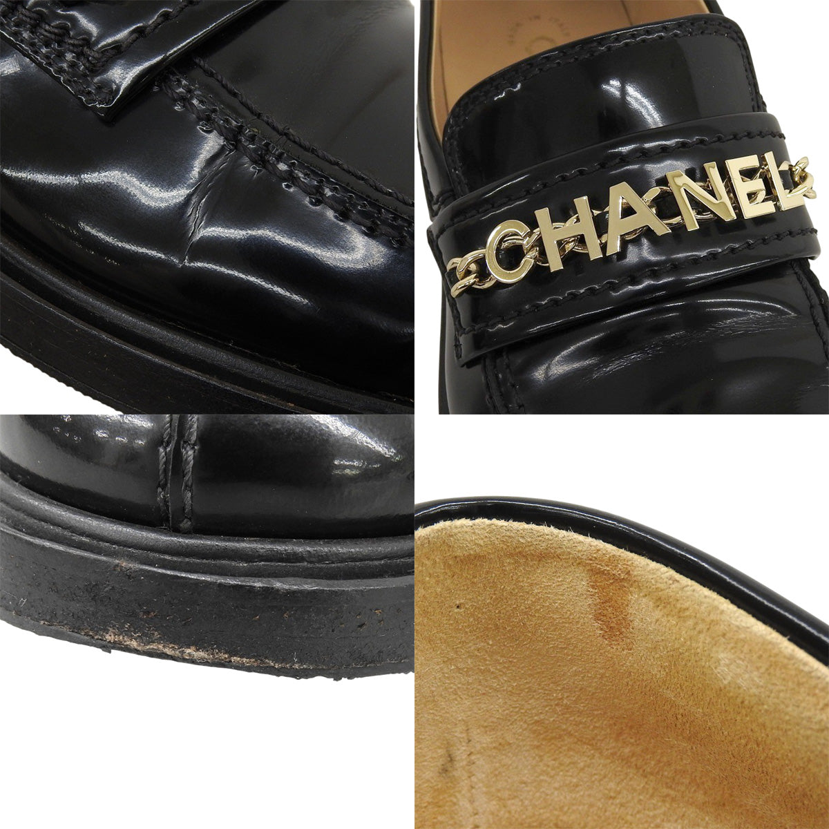 Coco Mark Chain Logo Loafers Size 37 1/2C