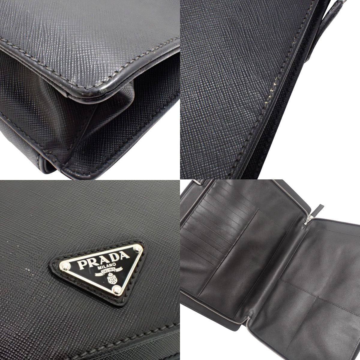 黑色 Saffiano 皮革商务包
