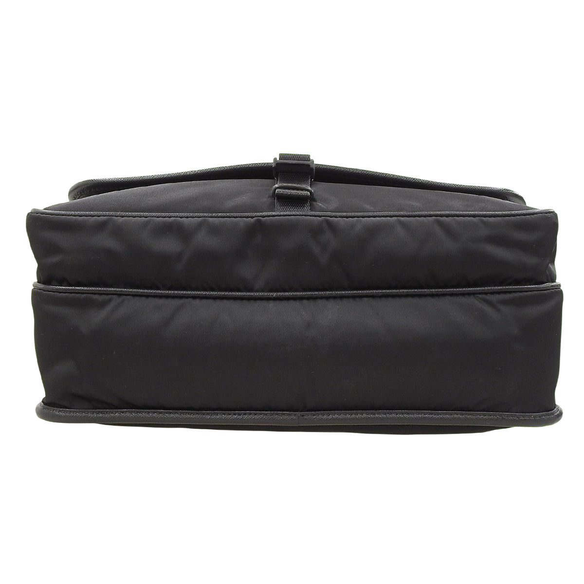 Logo Messenger Bag in Black Nylon and Saffiano Leather 2VD166