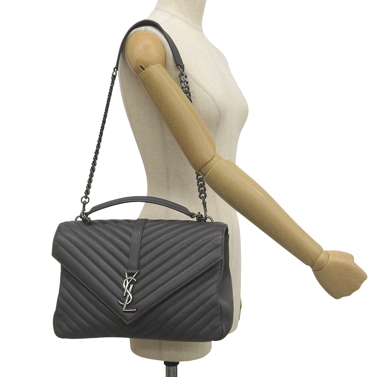 ワンハンドルバッグ レザー グレー 487212