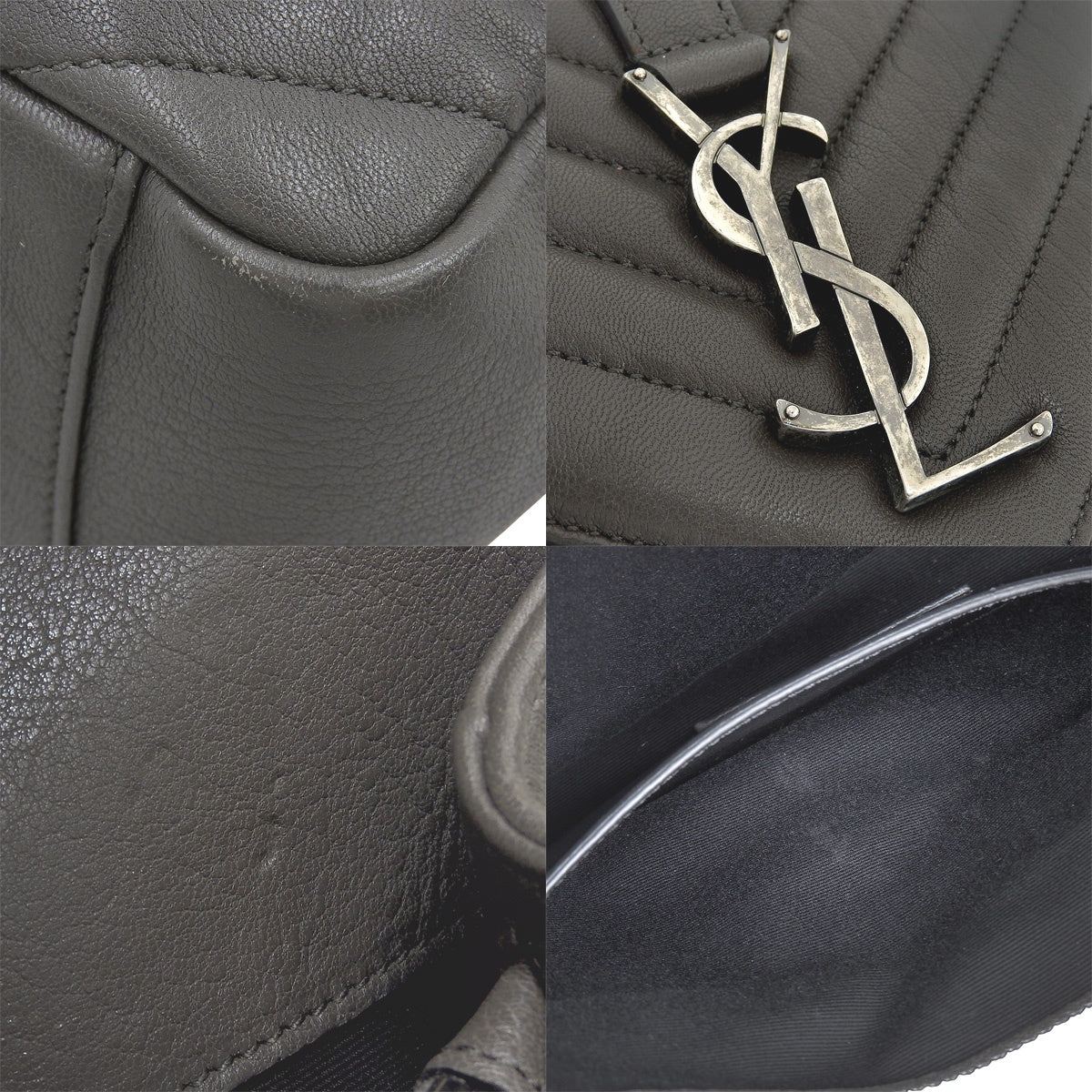 ワンハンドルバッグ レザー グレー 487212