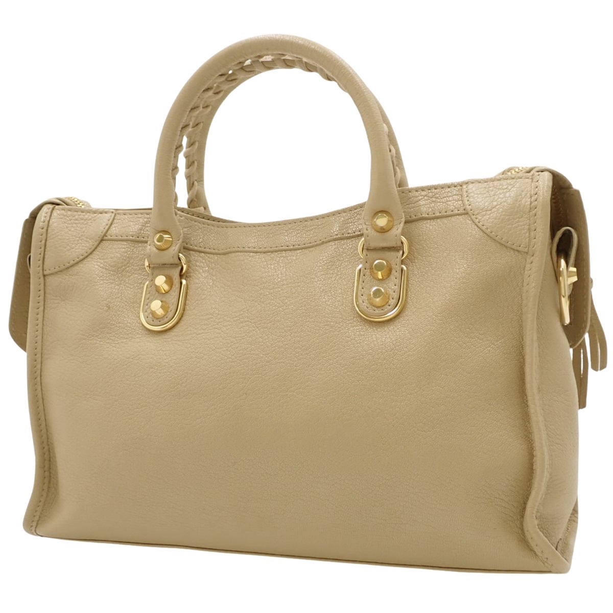 クラシックメタル エッジシティバッグ レザー ベージュ 432831 トートバッグ ショルダーバッグ 2way