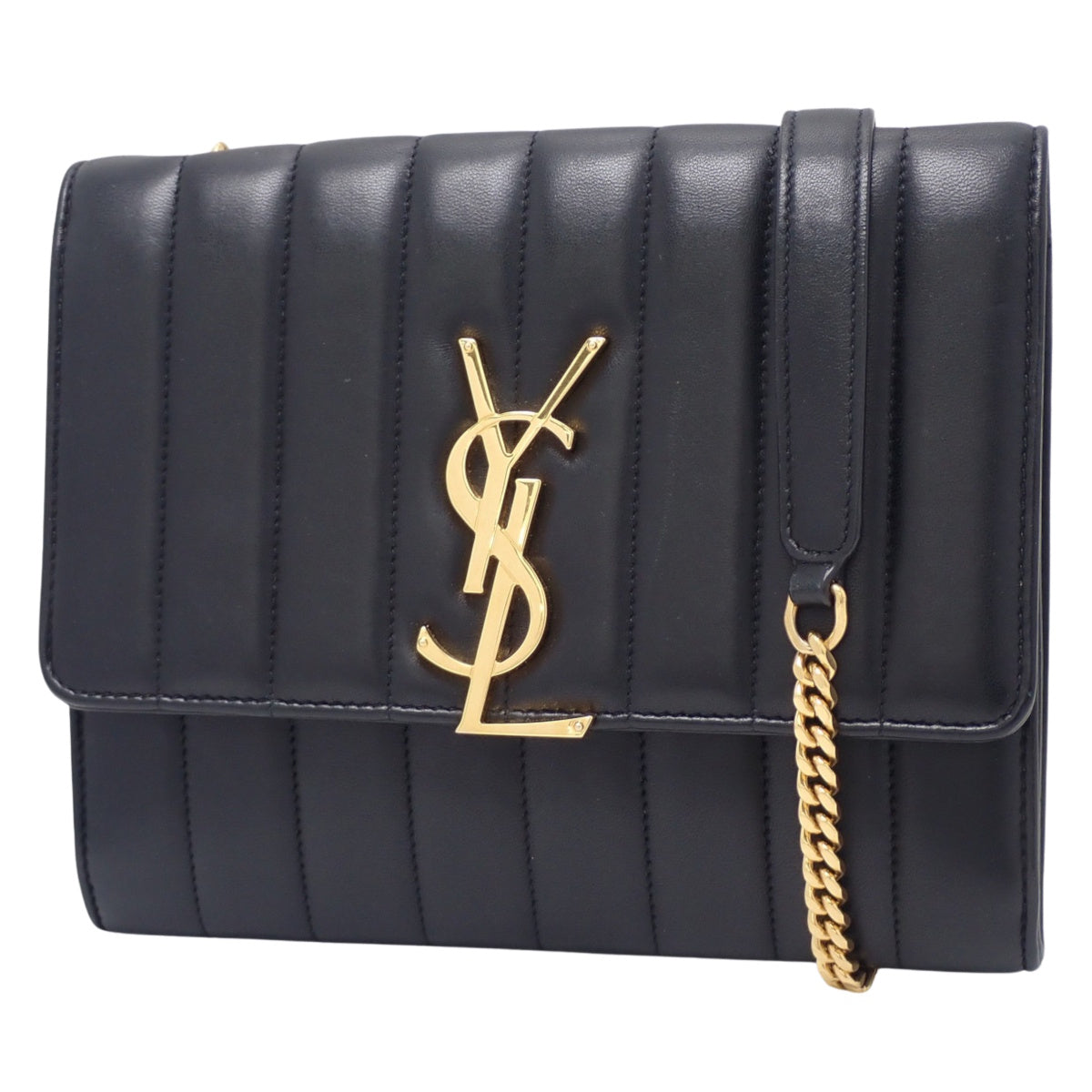 ヴィキ チェーンショルダー レザー ブラック 554125