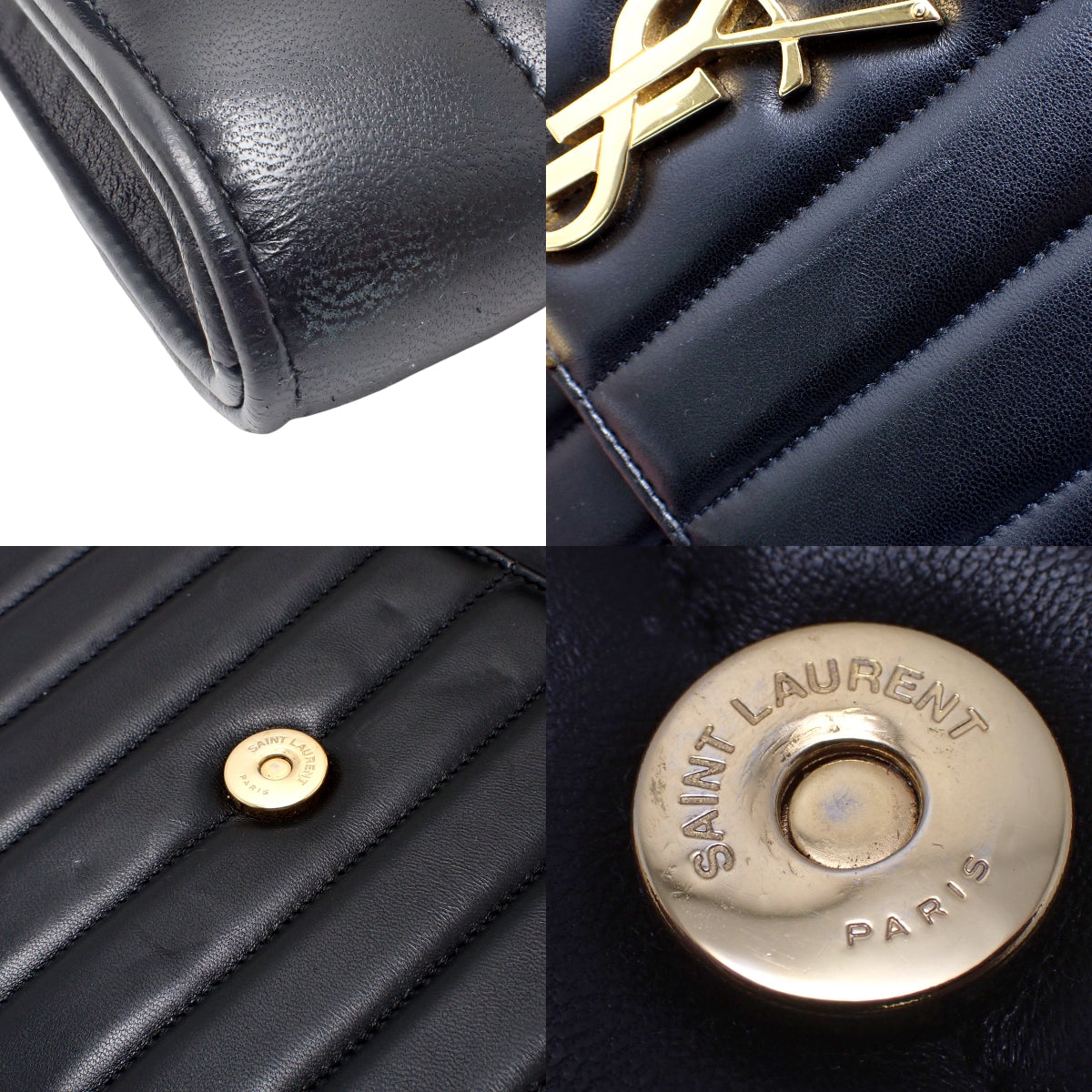 Viki Chain Shoulder Bag in Black Leather 554125