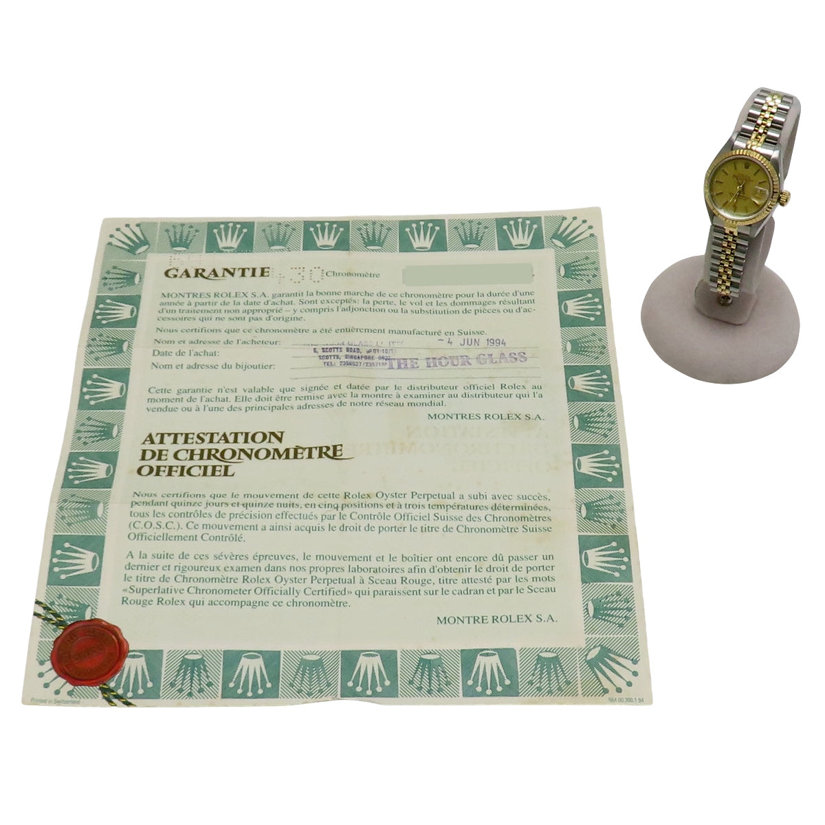 デイトジャスト 69173 YG/SS S番 シャンパンモザイク 自動巻き レディース