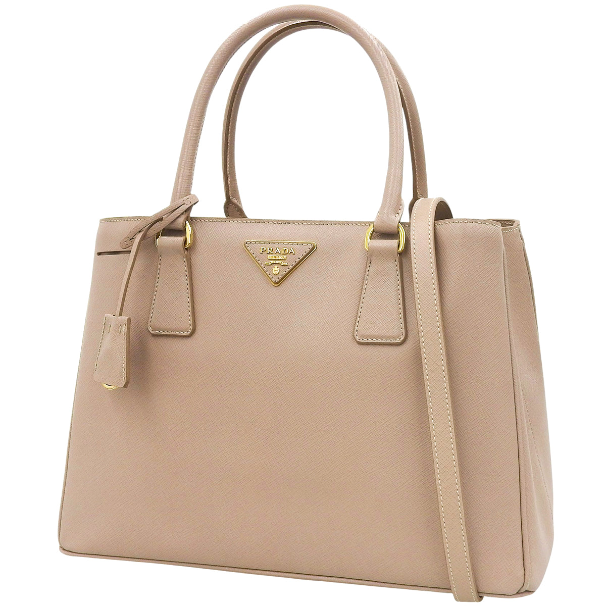 Galleria Large Saffiano Leather Bag, Pink Beige, 1BA874