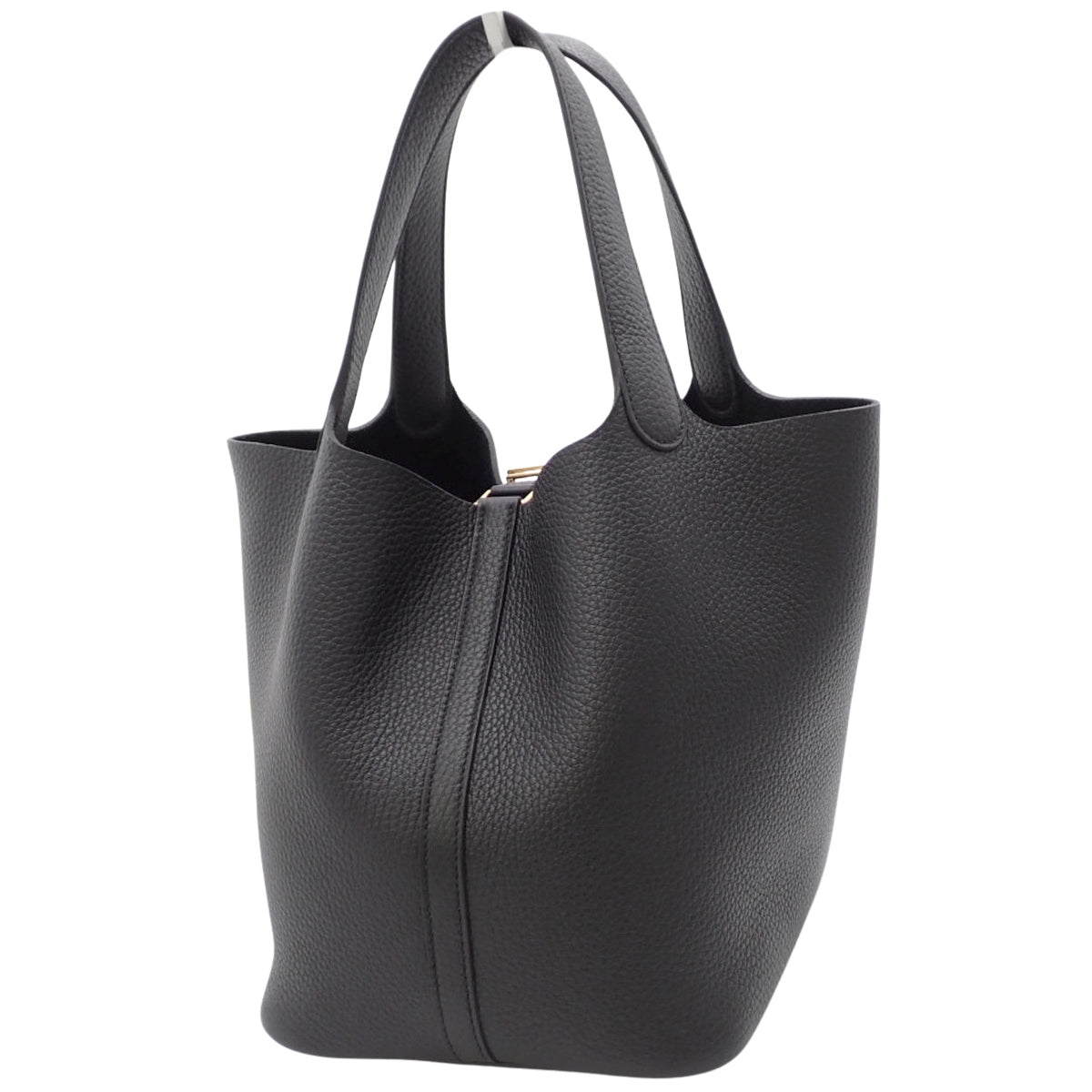 【新品】Picotin Lock MM K 印章 Taurillon Clemence 皮革黑色金色五金