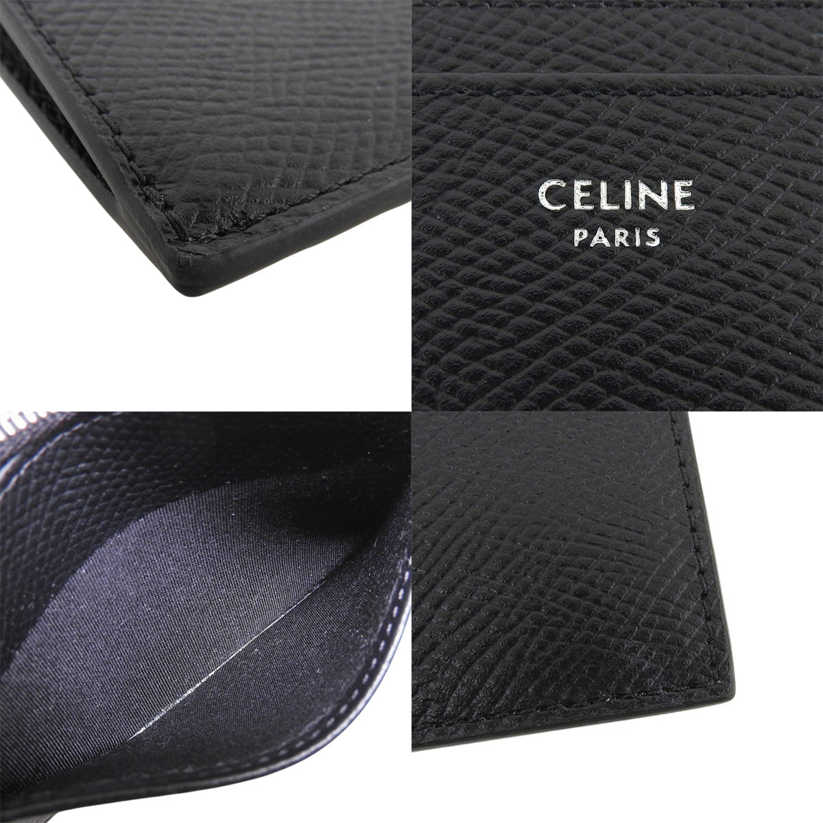 ジップ付きカードホルダー グレインドカーフスキン ブラック 10F993GTH.38SI