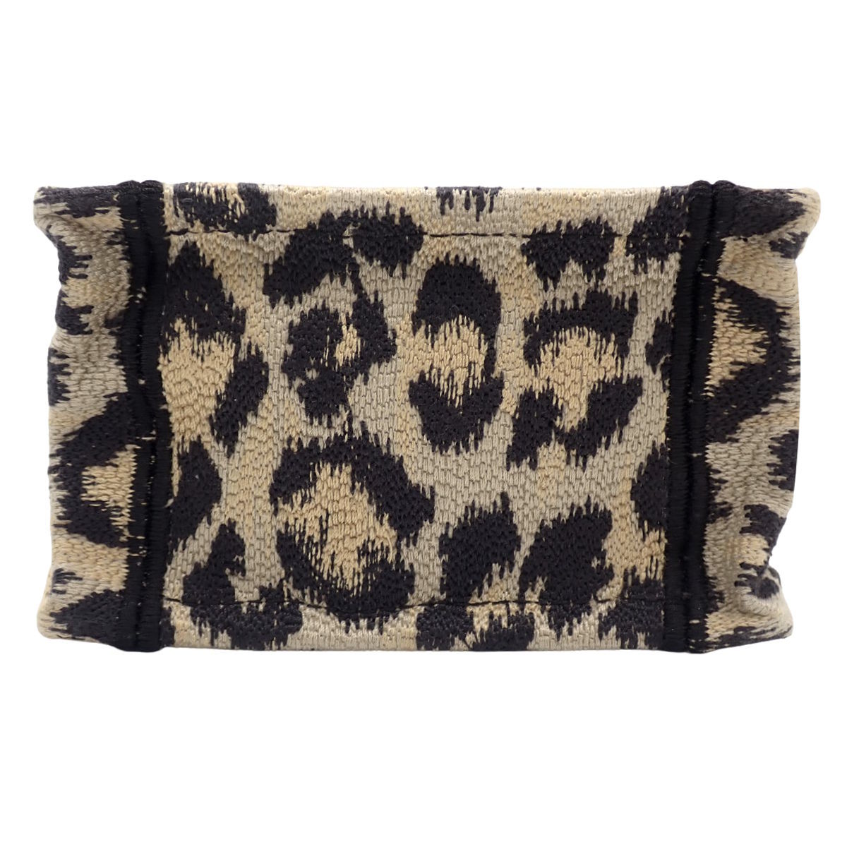 ブックトート ミニ キャンバス ベージュ ブラック S5555CRHM レオパード