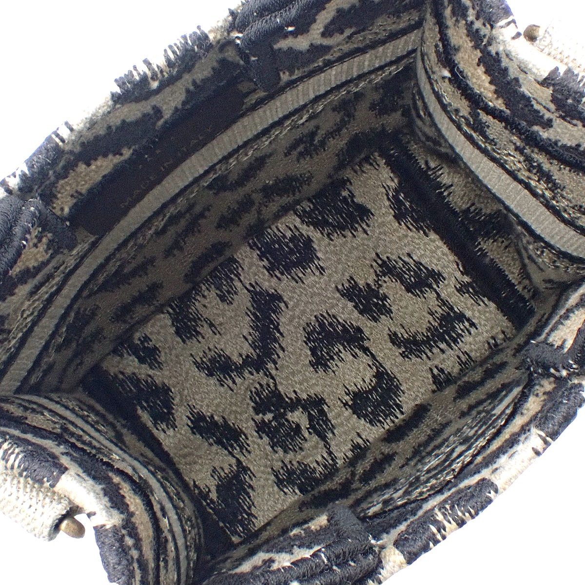 ブックトート ミニ キャンバス ベージュ ブラック S5555CRHM レオパード